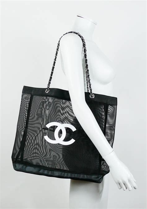 chanel mesh tote|chanel quilted shopping tote.